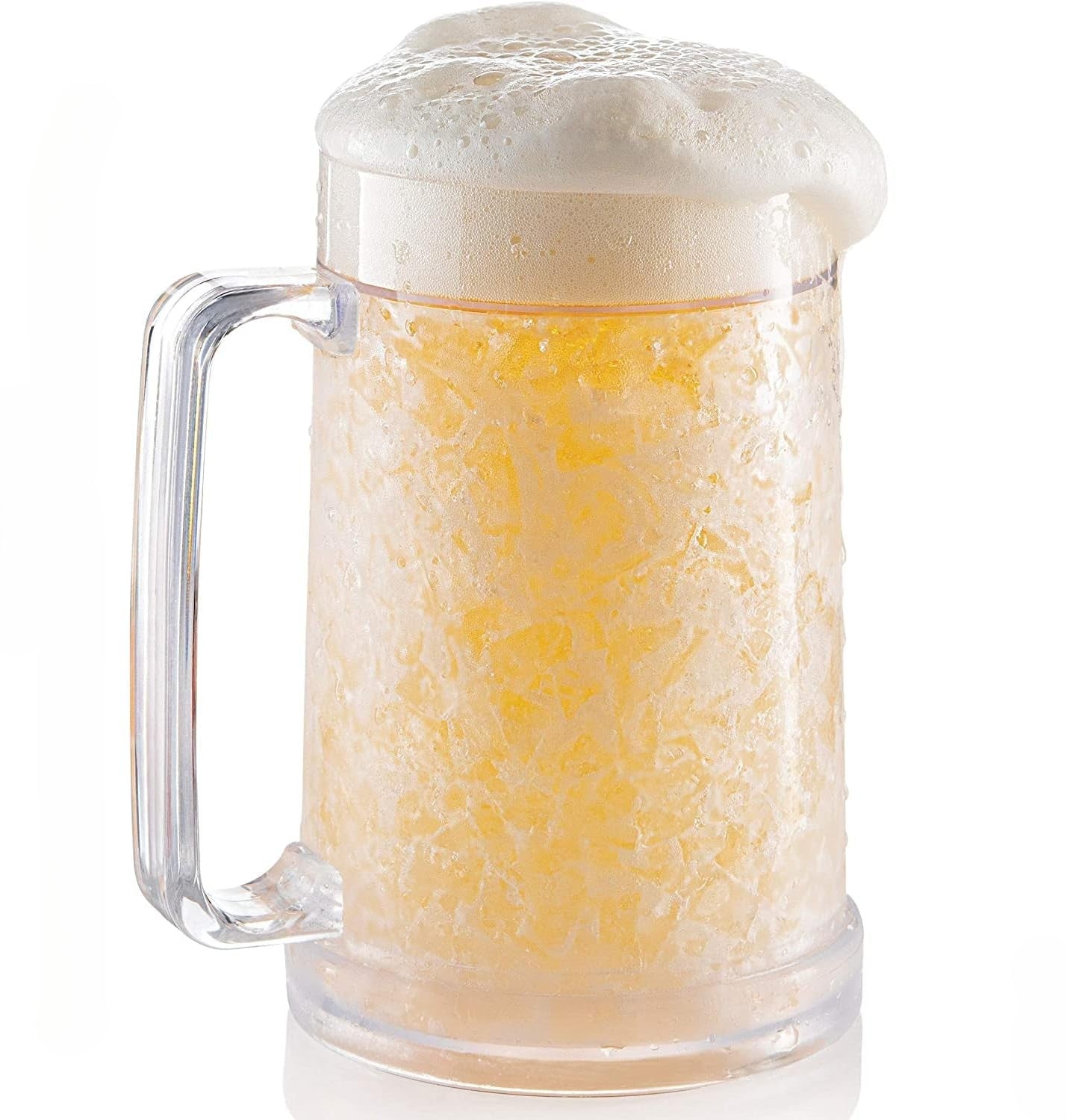 Canecas de Cerveja de Parede Dupla com Gel Congelante, Canecas de Uísque Transparentes com Alça para Bar e Copos de Bebida para Uso Externo