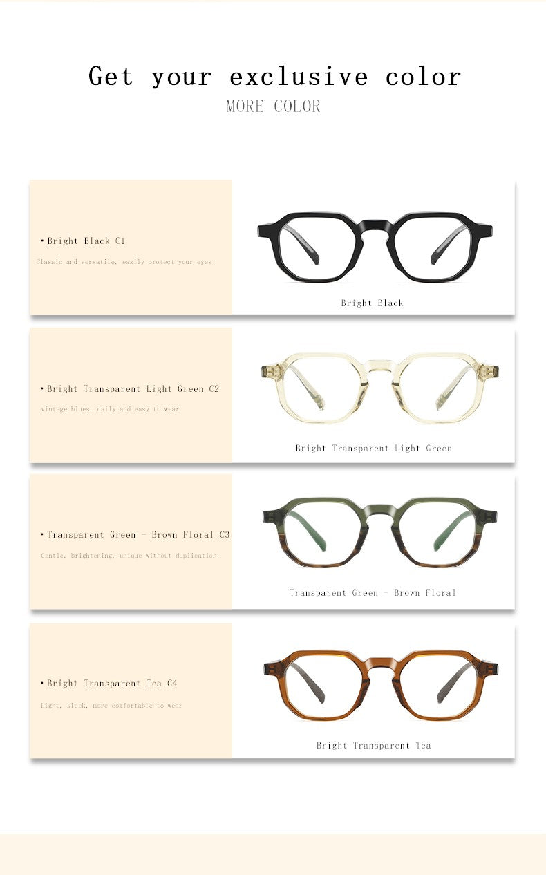Óculos de Leitura com Prescrição para Homens Acetato Miopia Óculos Femininos Bloqueio de Luz Azul Lentes CR39 Armação de Óculos para Computador Ponta de Caneta