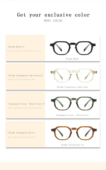 Óculos de Leitura com Prescrição para Homens Acetato Miopia Óculos Femininos Bloqueio de Luz Azul Lentes CR39 Armação de Óculos para Computador Ponta de Caneta
