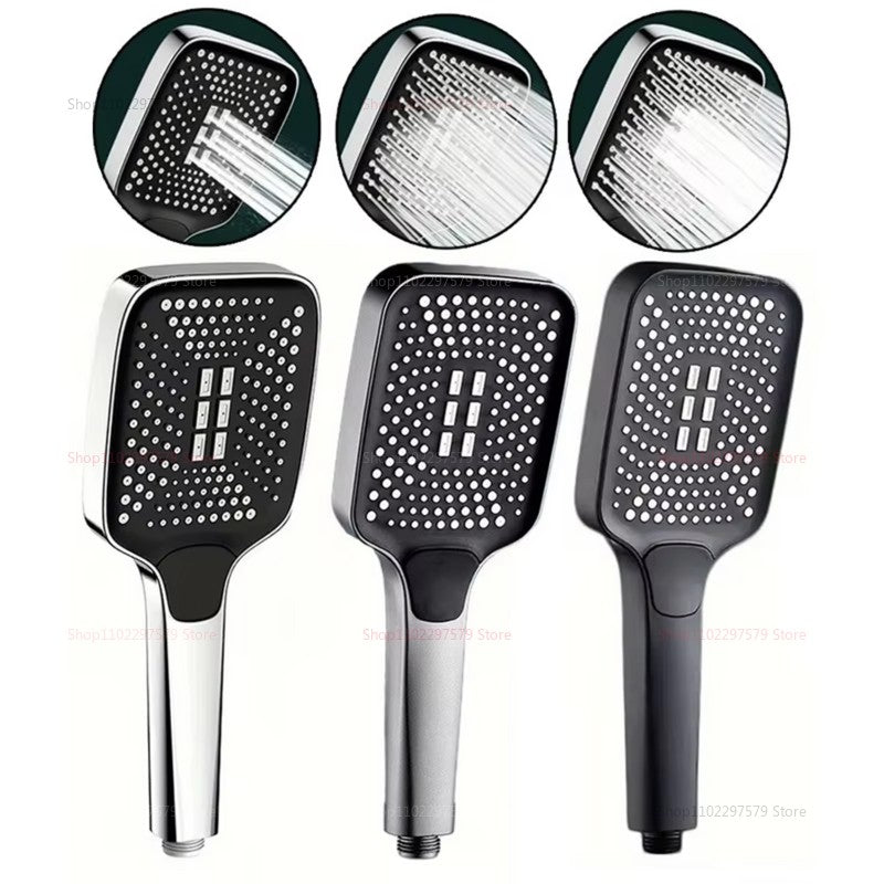 Adjustable Shower Head 3 Mode Rainfall Shower Large Flow Showerhead High Pressure Water Saving Shower Mixer Bathroom Accessories