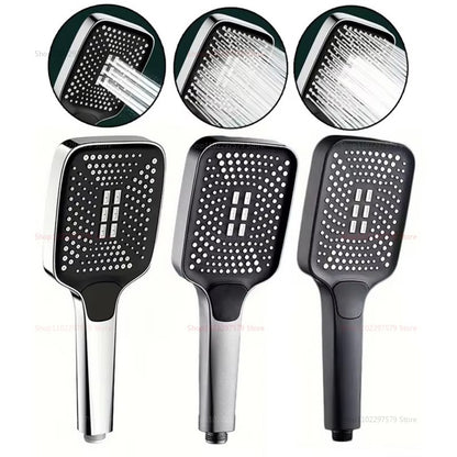 Adjustable Shower Head 3 Mode Rainfall Shower Large Flow Showerhead High Pressure Water Saving Shower Mixer Bathroom Accessories
