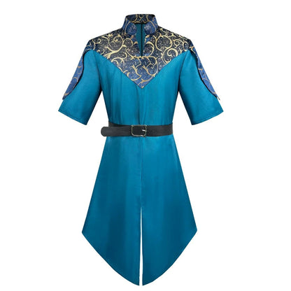 Men's Fantasy Elven Tunic with Belt Medieval Style Robe with Ornate Print Renaissance Faire LARP Events Themed Party Costume
