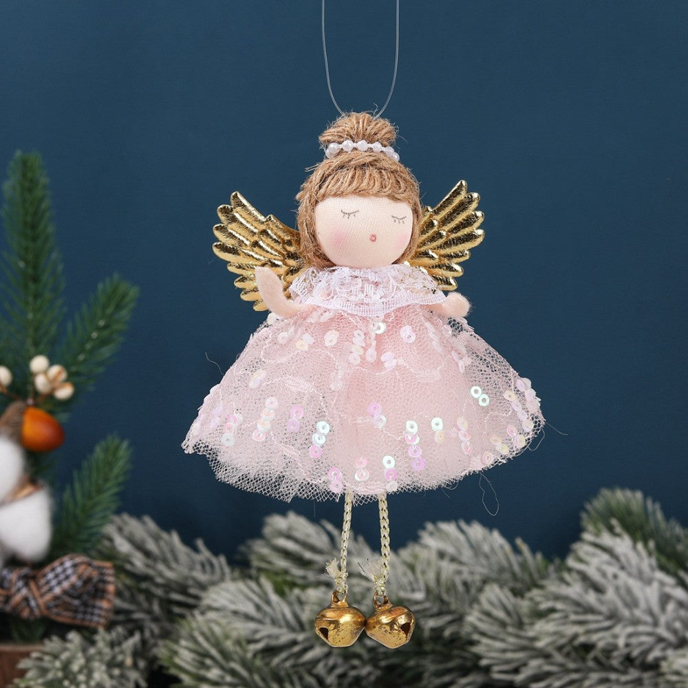 Christmas plush antlers angel girl pendant Christmas tree pendant creative doll pendant gift