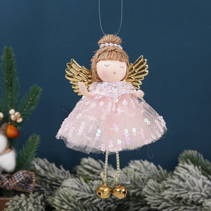 Christmas plush antlers angel girl pendant Christmas tree pendant creative doll pendant gift