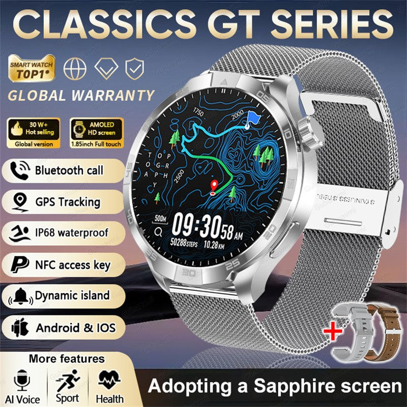 2026 Smartwatch com Display AMOLED Sempre Ativo, NFC, Chamada Bluetooth, Trajetória GPS, Impermeável, Saúde e Esporte, para Homens, Compatível com Android e iOS