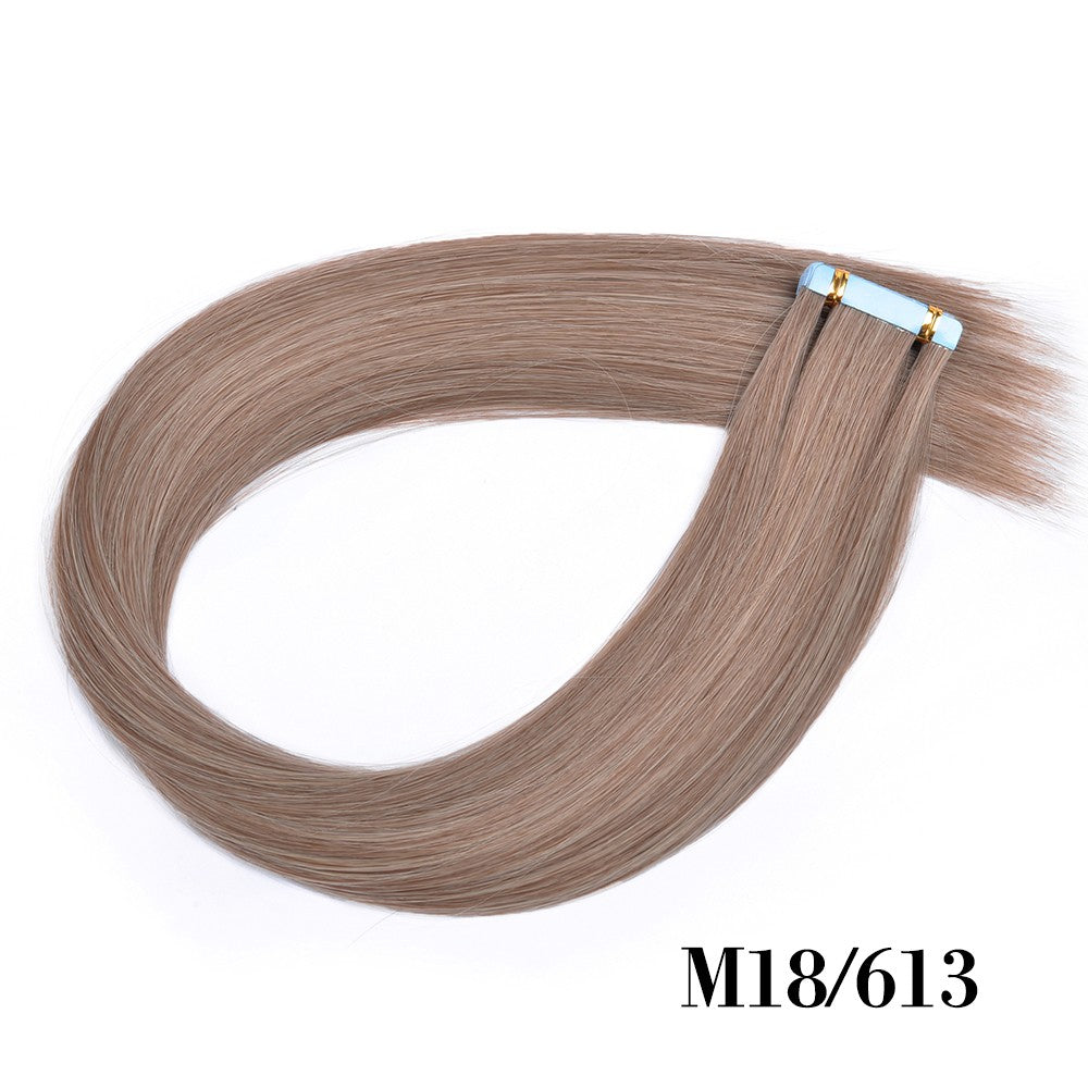 Apliques de Cabelo Sintético Liso com Fita Adesiva 10 Peças Extensão de Cabelo Natural 24 polegadas para Mulheres Invisível Dupla Face Estilo Livre