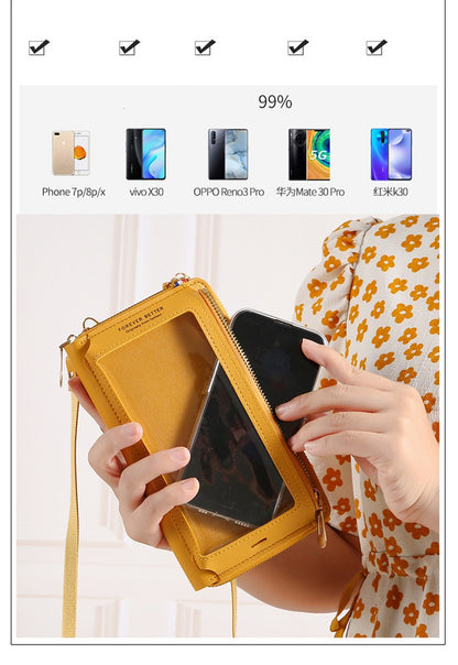 Women Crossbody Bags Touch Screen Cell Phone Purse 2023 Fashion Shoulder Bag Mobile Mini Wallet Card Holder Handbag for Female