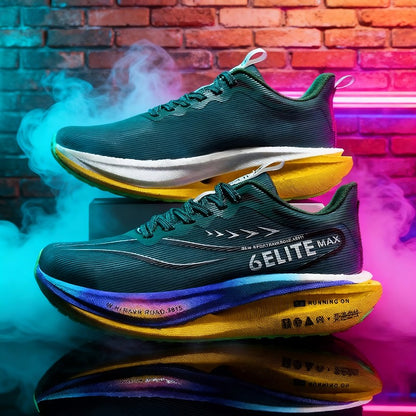 Air Cushion Carbon Plate Running Shoes Jogging Marathon Men Sports Breathable Lightweight Comfortable Nonskid Casual Sneakers