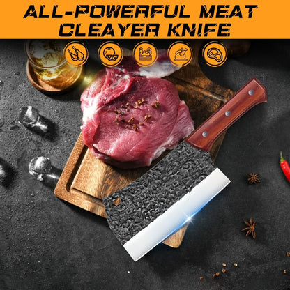 MDHAND Japanese Kitchen Knife Hand Forged Chef Knife Hammered Chopping Knife Corrosion-resistant Sharp Blade Cleaver with Sheath