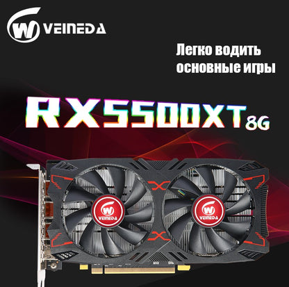 Placa de Vídeo Veineda RX5500XT 8GB GDDR6 RX 5500 XT Placas de Vídeo PCI Express 4.0 X Desktop RX5500 XT 8G 128BiT