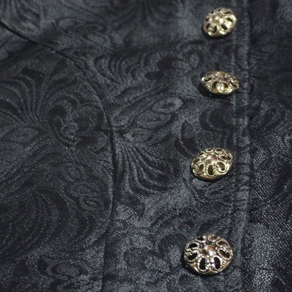 Men's Medieval Style Windbreaker Coat Vintage Lapel Jacquard Medium Length Trench Coat Halloween Party Costume Retro Outerwear