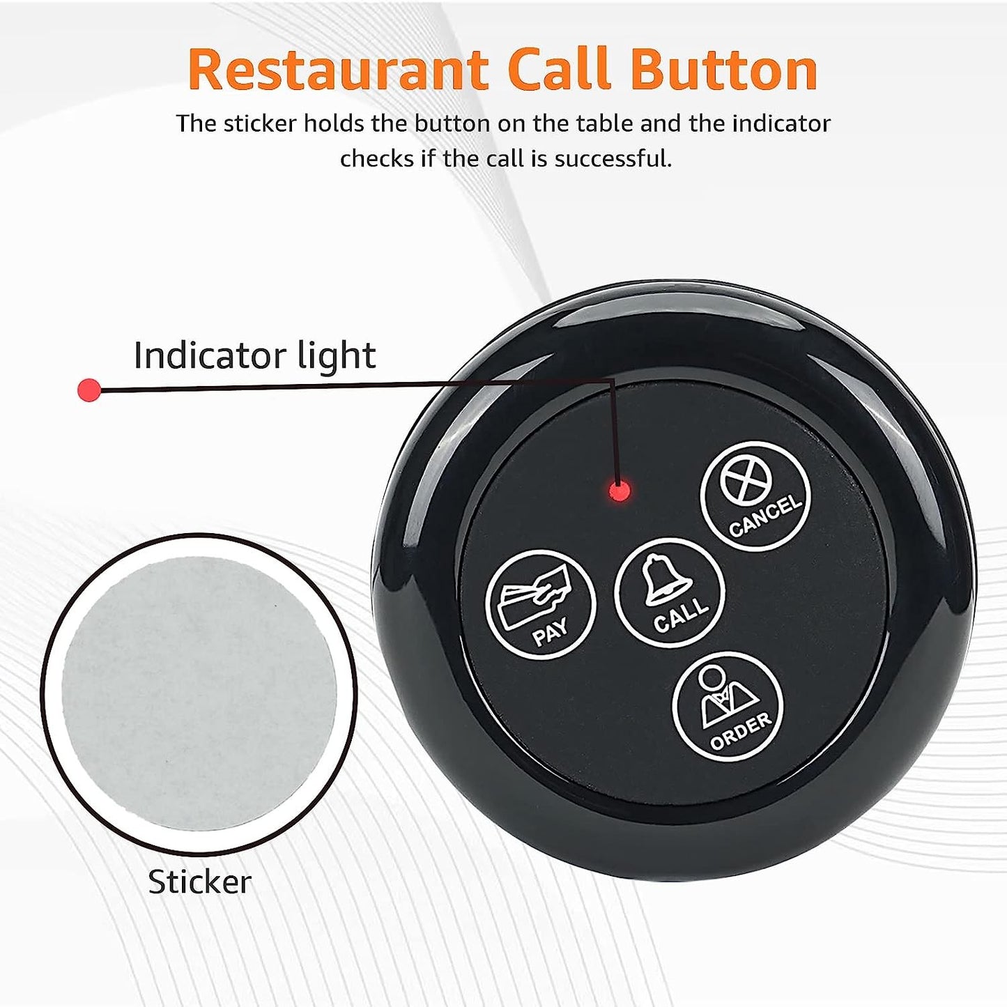 Sistema de chamada para garçons de restaurante com narguilé Retekess TD112, pager de relógio à prova d'água, botões de chamada de garçom TD032 para bar, café, clínica, hotel