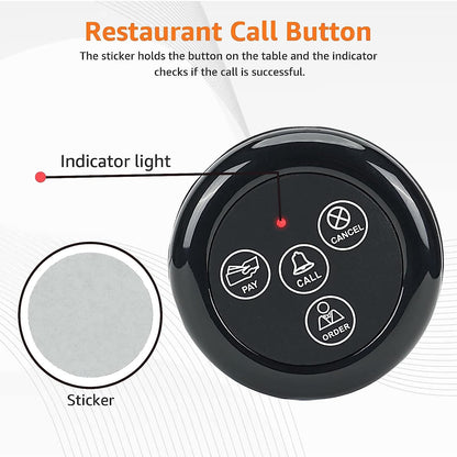 Sistema de chamada para garçons de restaurante com narguilé Retekess TD112, pager de relógio à prova d'água, botões de chamada de garçom TD032 para bar, café, clínica, hotel