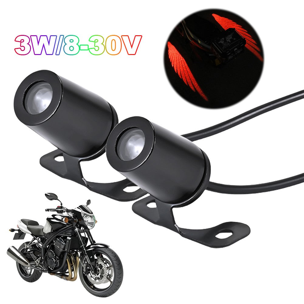 2Pcs Luz de Boas-Vindas LED Para Motocicleta Asas de Anjo Luzes de Projeção 8-30V Motocicleta Luz Decorativa Modificada Luzes Laser de Asa