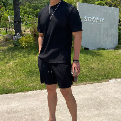 Men's Summer Quick Dry Breathable Gym Fitness Sports Running Ruffled Casual Shorts Workout Jogger Short Pants Loose Sweatpants