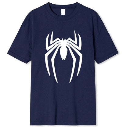 Summer Spider Men's T-Shirt Short Sleeve Sport Cartoon Hero Tops Tees Oversized Streetwear Casual T Shirts Designer Men Clothing