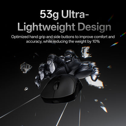 Mouse Gamer Sem Fio Rapoo VT2 MAX E-sports com Sensor Óptico de Taxa de Sondagem de 8K, Design Ergonômico, Leve (53g) para PC e Laptop