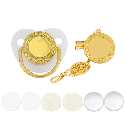 New Blank Baby Pacifier Clip Holder Set Personalized Newborn Dummy BPA Free Luxury Silicone Infant Teether Baby Soother