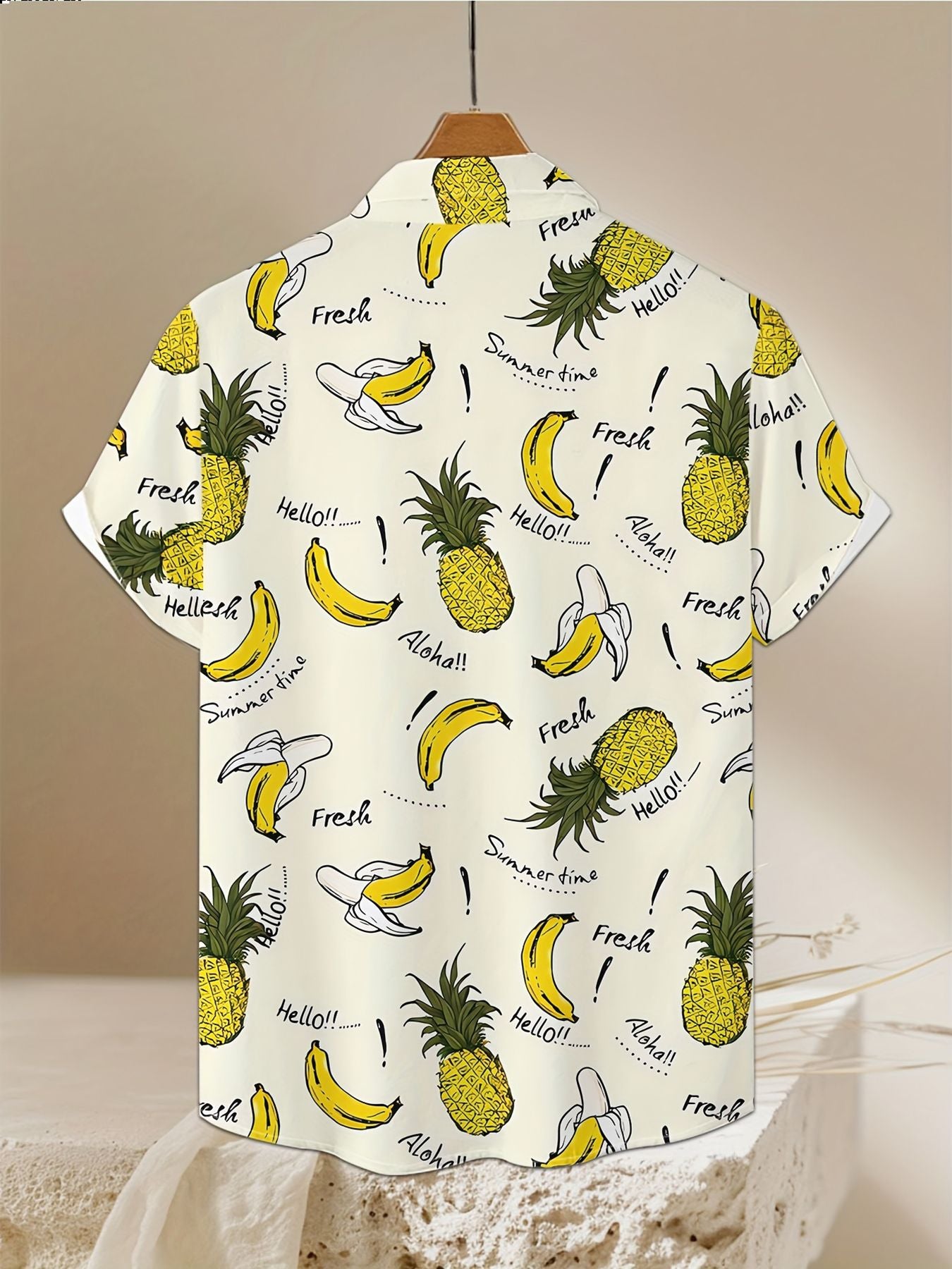 Fruit 3D Printed Fashion Men's Shirt Lemon Banana 3D Printed Summer Short Sleeve Hawaiian Shirt Beach Holiday Cool Casual Tops