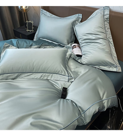 Lençol de Cima Bordado 100% Algodão Egípcio Sedoso Conjunto de Cama Lençol de Cima Queen King Size