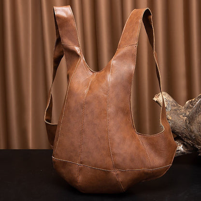 Fashionable retro and unique Beetle backpack, made of Crazy Horse plant tanned soft PU leather, suitable for both men and women