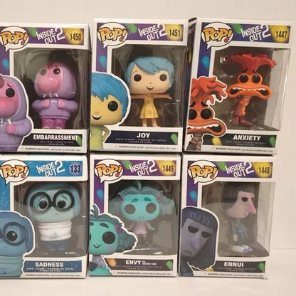Anime Divertidamente 2 Alegria Ansiedade Raiva Tristeza Nojinho Medo Boneco POP Brinquedos de Ação Filme de Desenho Animado Bonecos de PVC