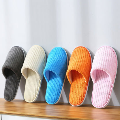 5 Pairs/Lot Mix Colors Men Women Disposable Hotel Slippers Cotton Slides Home Travel SPA Slipper Hospitality Cheap Footwear