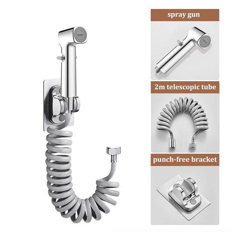 Toilet companion 1 in 2 out flush spray gun faucet bidet booster nozzle bathroom flush gun high pressure household