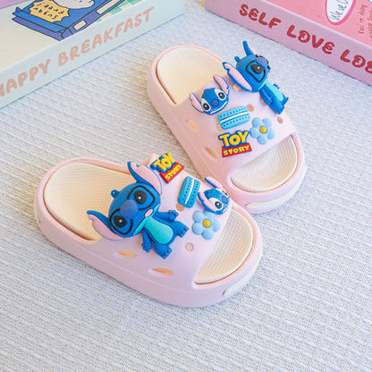 Disney Stitch Cartoon Slipper Cute Anti-slip Children's Slippers Boys and Girls Summer Shower Slippers Soft Sole Baby Babouche