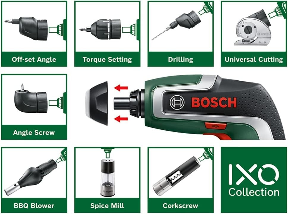 Parafusadeira sem fio Bosch IXO 3.6V Recarregável USB Multifuncional Mini Furadeira Elétrica Chave de Fenda Portátil Ferramenta Elétrica Ixo 7/6