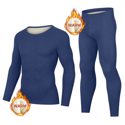 Autumn and winter men's long-sleeved trousers suit comfortable leisure sports warm suit plus size fat men's home underwear suit