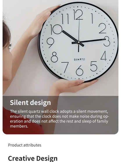 8 Inch Silent Quartz Wall Clock, round Three-dimensional Digital Modern Wall Clock, Not Ticking Wall Clock, Bedroom Living Room