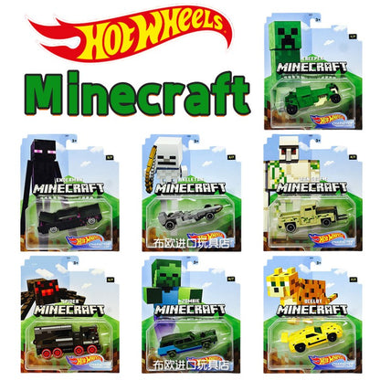 Hot Wheels Minecraft Series Genuínos, Carrinho de Brinquedo, Ornamento de Mesa, Colecionáveis, Presentes de Feriado, Em Estoque