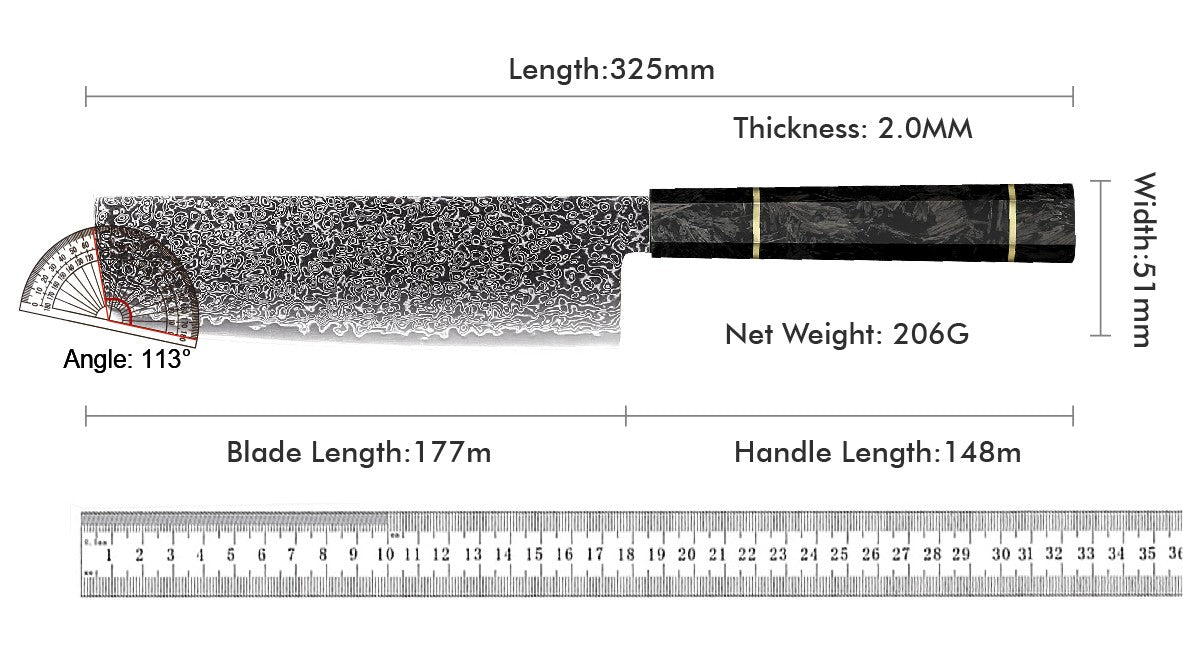 Professional 67-layer Damascus Japanese Kitchen Nakiri Gyuto Chef bread boning Knife Set Home kitchen tool with Carbon Fiber HD
