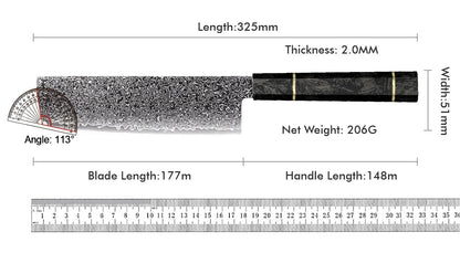Professional 67-layer Damascus Japanese Kitchen Nakiri Gyuto Chef bread boning Knife Set Home kitchen tool with Carbon Fiber HD