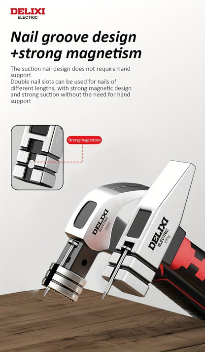 DELIXI ELECTRIC 7-Inch Sheep Horn Hammer Octagonal Hammer Chrome Vanadium Steel High Hardness Nail Hammer Portable Hand Hammer