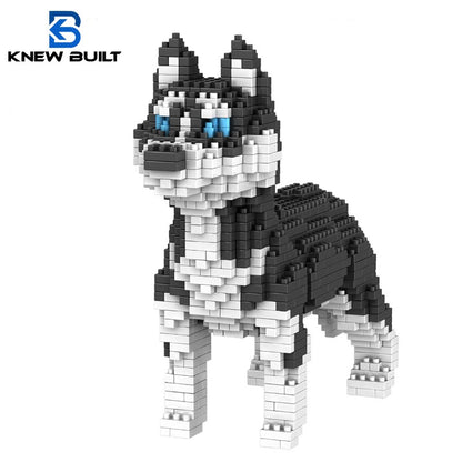 KNEW BUILT Modelo de Cachorro Blocos de Montar Brinquedos para Crianças Meninos Meninas Adultos Iniciantes Teddy Hughes Corgi Collie Estilo Pet Tijolos