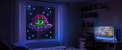 Smart LED Curtain Light APP Control RGB Dimmable DIY Pattern Music Ambient Lighting For Home Holiday Party Christmas Decoration