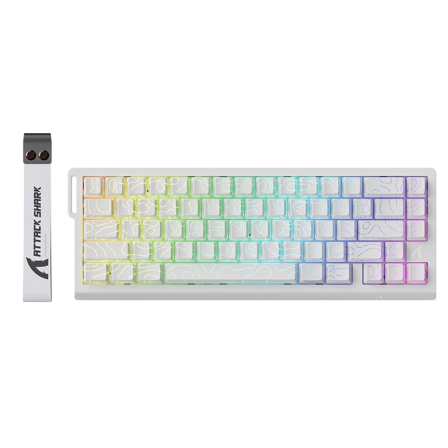 Teclado Mecânico para Jogos ATTACK SHARK X68 HE Rapid Trigger 60% com Fio, Atuação Ajustável, Switch Magnético Hall Effect, 8KRO