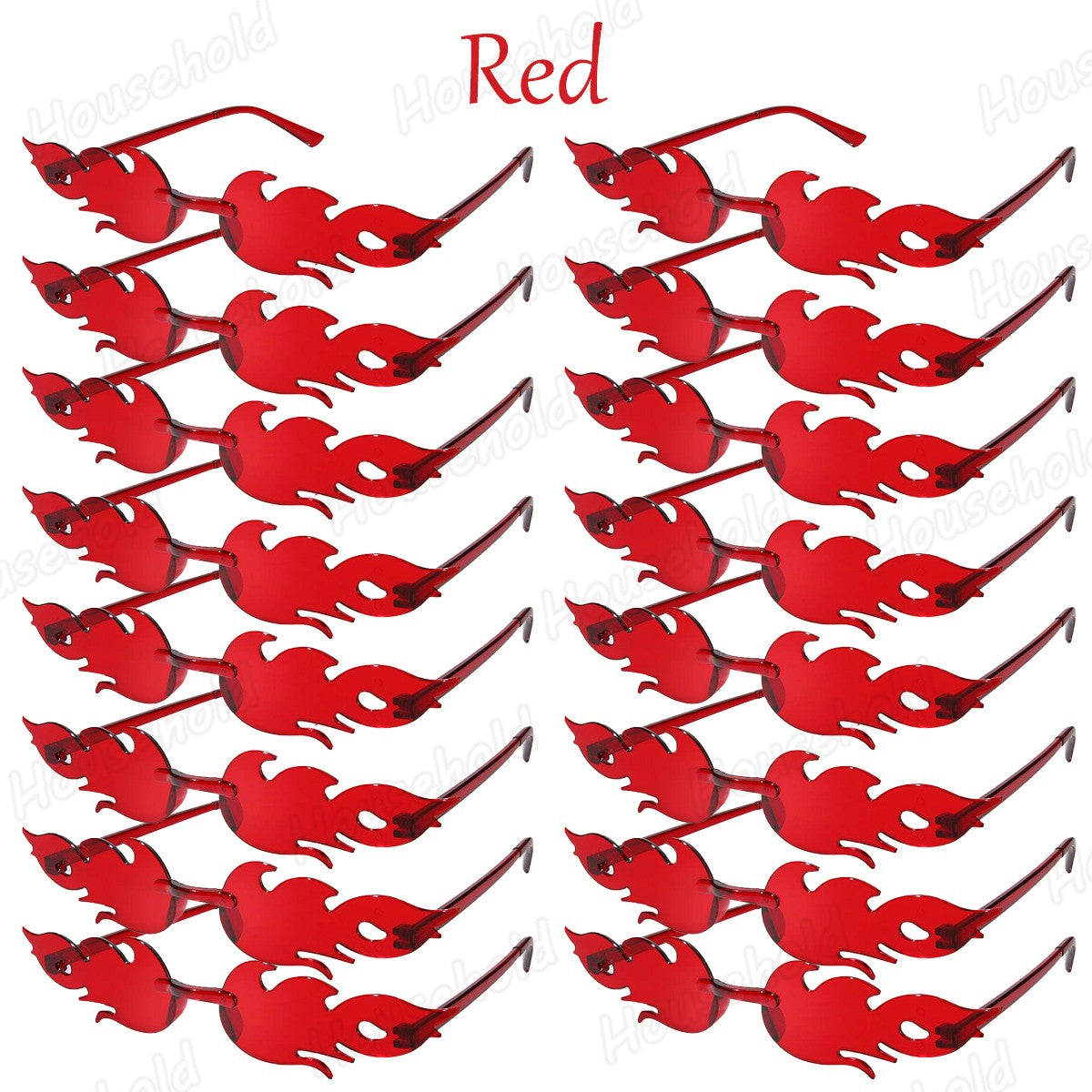 Fun Party Sunglasses Fire Flame Sunglasses Rimless Fire Sunglasses Halloween Candy Color Glasses for Christmas Favors