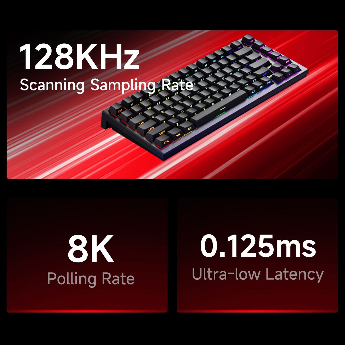 Teclado Gamer AKKO TAC75 HE com Switches Magnéticos 75% Rapid Trigger 0.005mm 8K RGB com Fio Teclado Personalizado para Esports