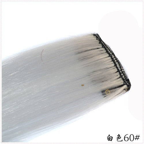 LIHUI Longo Liso Colorido Aplique de Cabelo Extensões de Cabelo com Clipe Mechas Arco-Íris Destaque Cabelo Sintético Rosa em Clipe