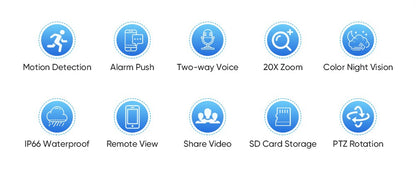 LS VISION 4K 20X Optical Zoom Dual Screen Solar Camera Outdoor 8MP 4G/WiFi PTZ Dual PIR Detection Auto Tracking Security Cameras