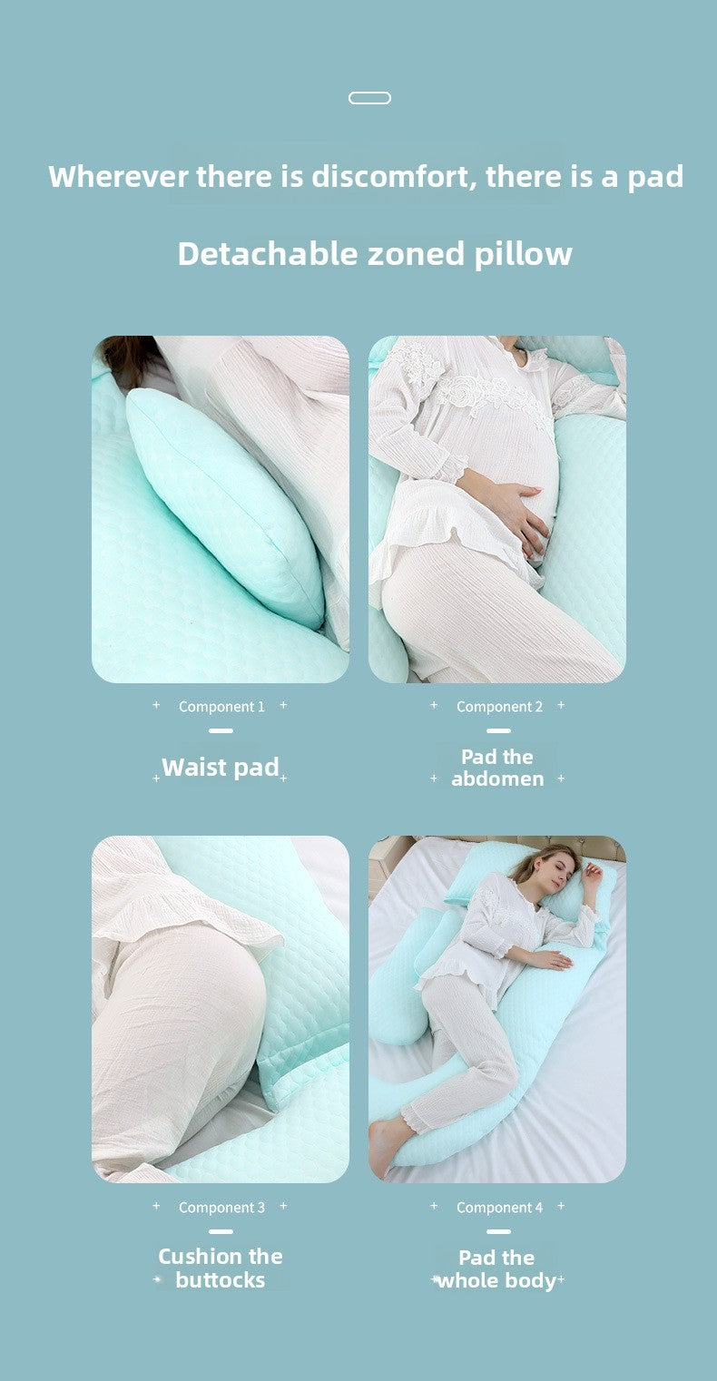Pregnant women's pillows side sleeping pillows abdominal support U-shaped throw pillows for pregnant women to sleep are enlarged