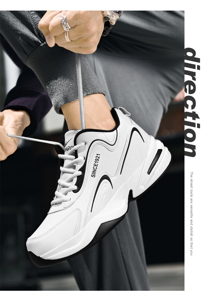 Men Sports Running Shoes Outdoor Walking Soft Casual Sneakers Fashion Designer Leather Sneaker Waterproof Men's Tennis Masculina