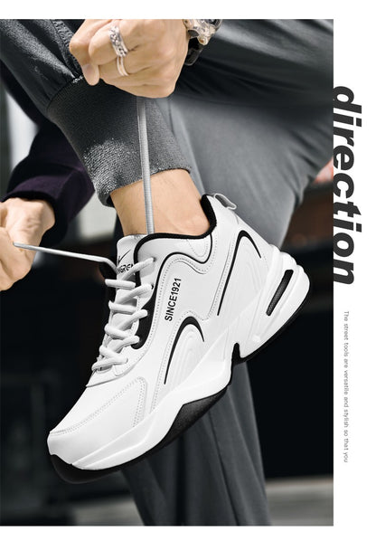 Men Sports Running Shoes Outdoor Walking Soft Casual Sneakers Fashion Designer Leather Sneaker Waterproof Men's Tennis Masculina