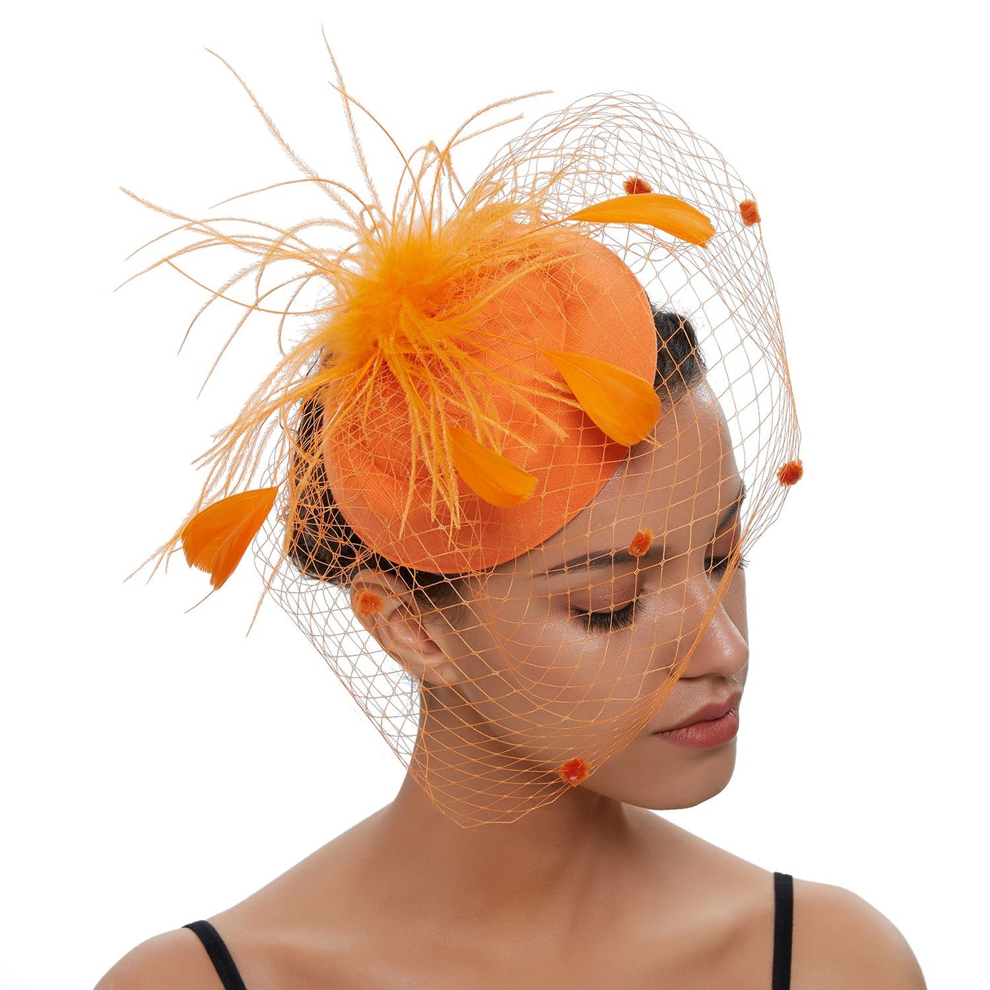 Fascinator Hat Veil Feather Fascinator Hair Clip Tea Party Pillbox Derby Hat Fascinator Bridal Wedding Veil
