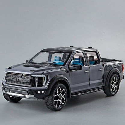 Caminhonete Ford Raptor F150 de Liga Leve, Escala 1:20, Veículos Fundidos e Brinquedos de Carro, Modelo Miniatura para Crianças e Presentes