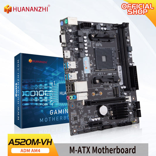 HUANANZHI A520M VH AMD AM4 Motherboard Support Ryzen ( 3600 4650G 5500G 5600 5600G 5600X 5800X) M.2 NVME Dual Channel DDR4 RAM