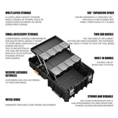 AIRAJ Conjunto de Caixa de Ferramentas Modular Empilhável - Caixa de Ferramentas Portátil com Rodas para Montagem Modular e Fácil Mobilidade que Economiza Espaço!